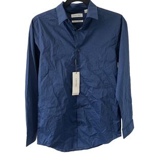 NWT Calvin Klein Boys Deep Blue Dress Shirt